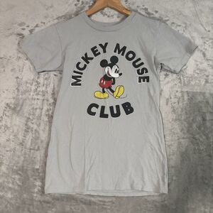 Disney Store Mickey Mouse Club Retro Graphic Tee XS Gray Heather Y2K 90s Style